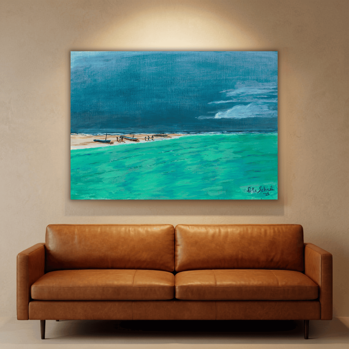 Storm Incoming at Bazaruto Island — original painting by Pete Schuil, fine-art canvas print