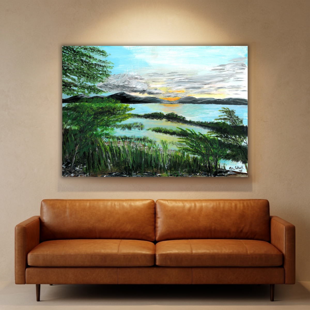 Ngwenya Lodge, Msuna Mouth — original painting by Pete Schuil, fine-art canvas print