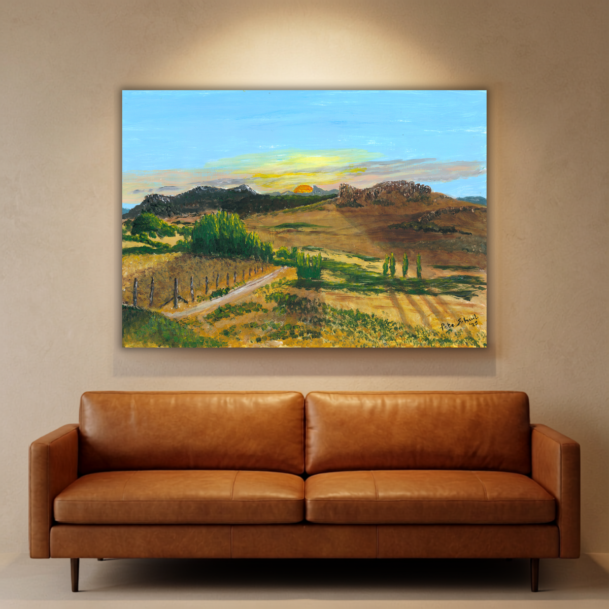 Free State Sunset — original painting by Pete Schuil, fine-art canvas print