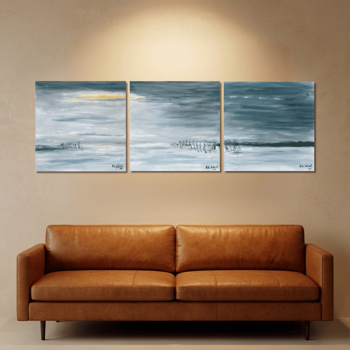 Safe Harbour — three-panel triptych by Pete Schuil, fine-art canvas print