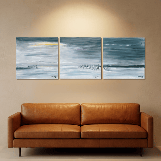 Safe Harbour — three-panel triptych by Pete Schuil, fine-art canvas print
